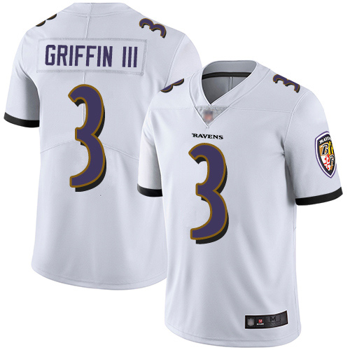 Baltimore Ravens Limited White Men Robert Griffin III Road Jersey NFL Football #3 Vapor Untouchable->youth nfl jersey->Youth Jersey